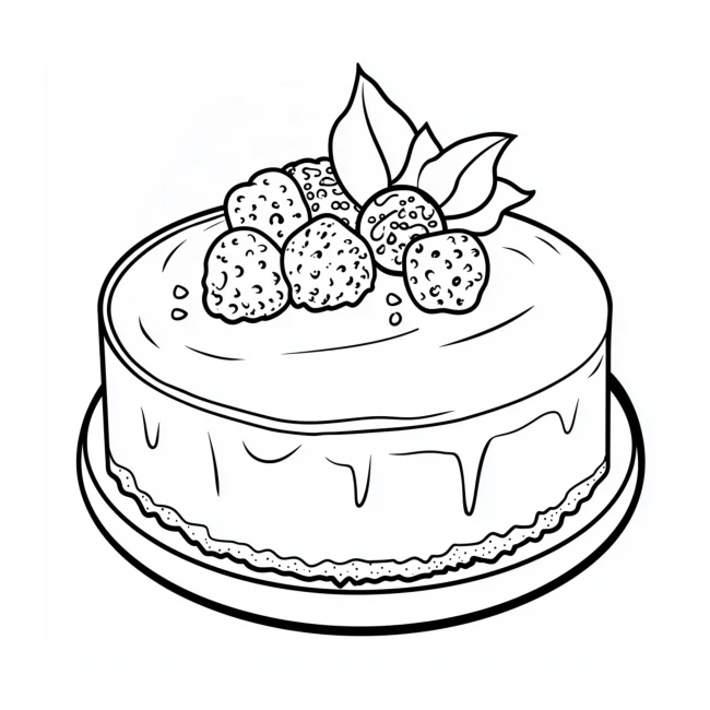 A cake coloring page from Dessert Dreams