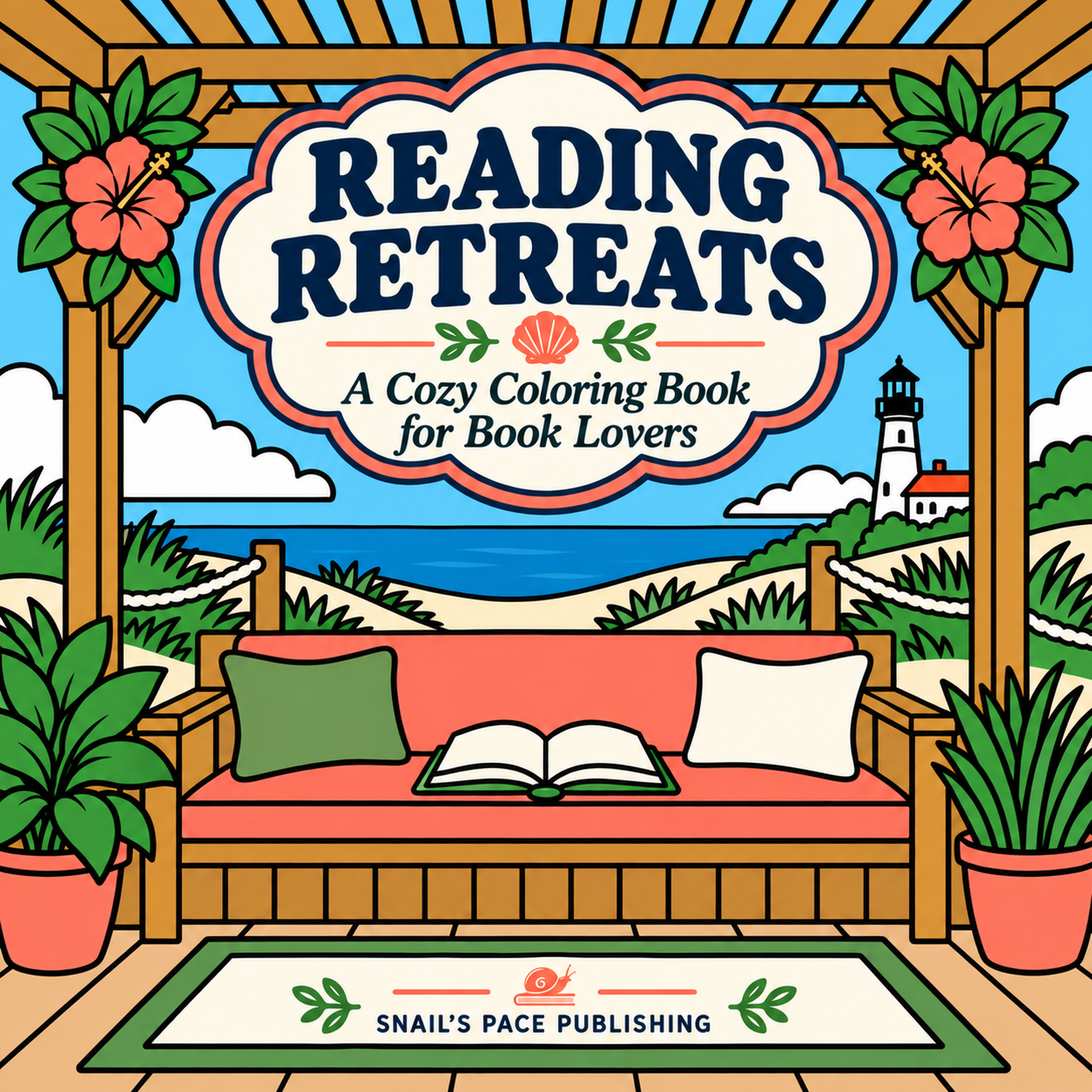 Reading Retreats bold and easy coloring book cover